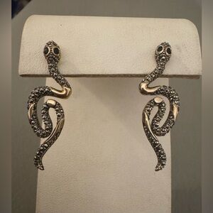 Judith Jack Sterling silver & gold Snake Earrings